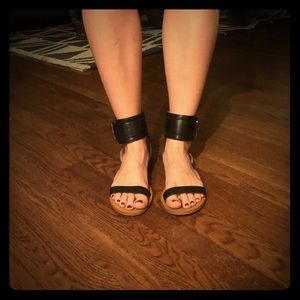 Banana republic black leather sandals